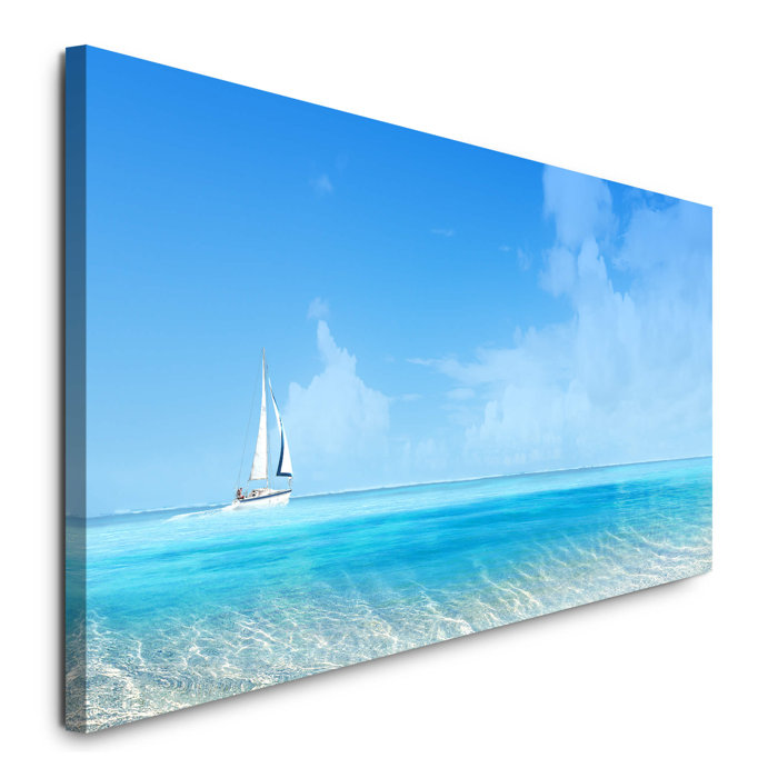 East Urban Home Leinwandbild Strand mit Boot | Wayfair.de